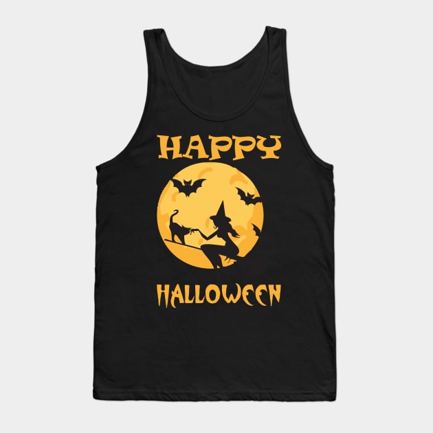 Happy Halloween Witch Tank Top by Imutobi